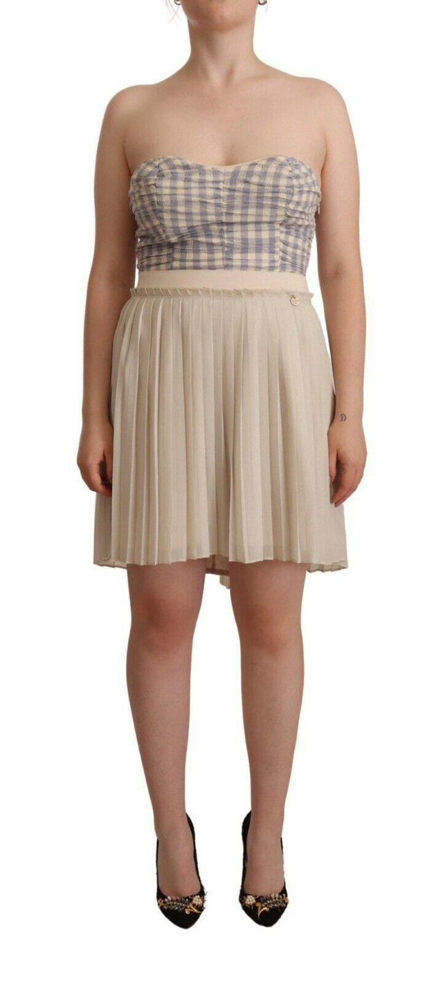 Guess Chic Beige Strapless A-Line Dress - Hilstor