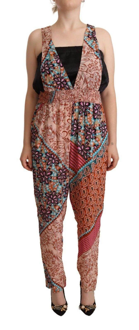 PINKO Multicolor Viscose Floral Print Women Jumpsuit Dress - Hilstor