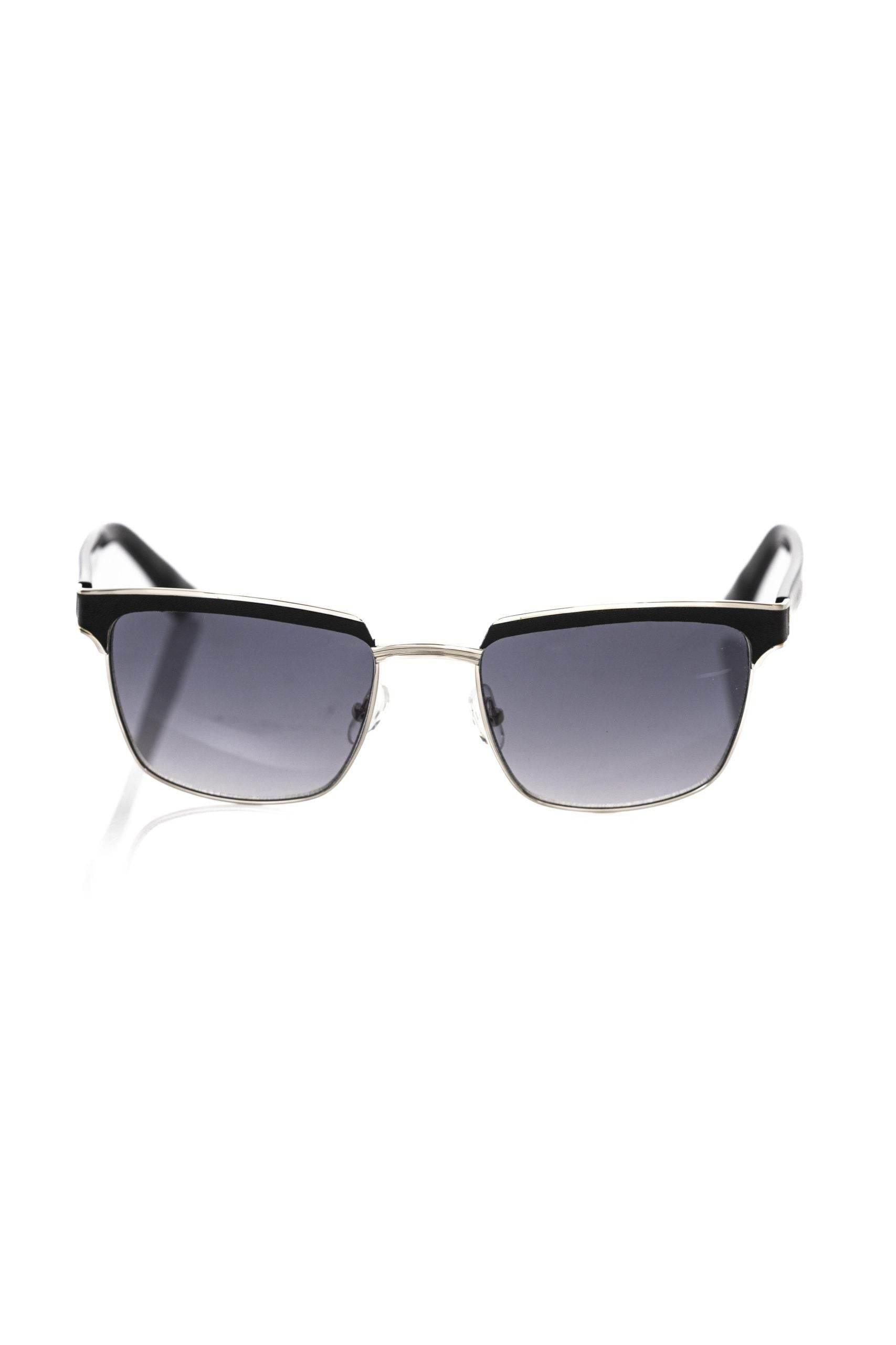 Frankie Morello Black Metallic Fiber Men Sunglass - Hilstor