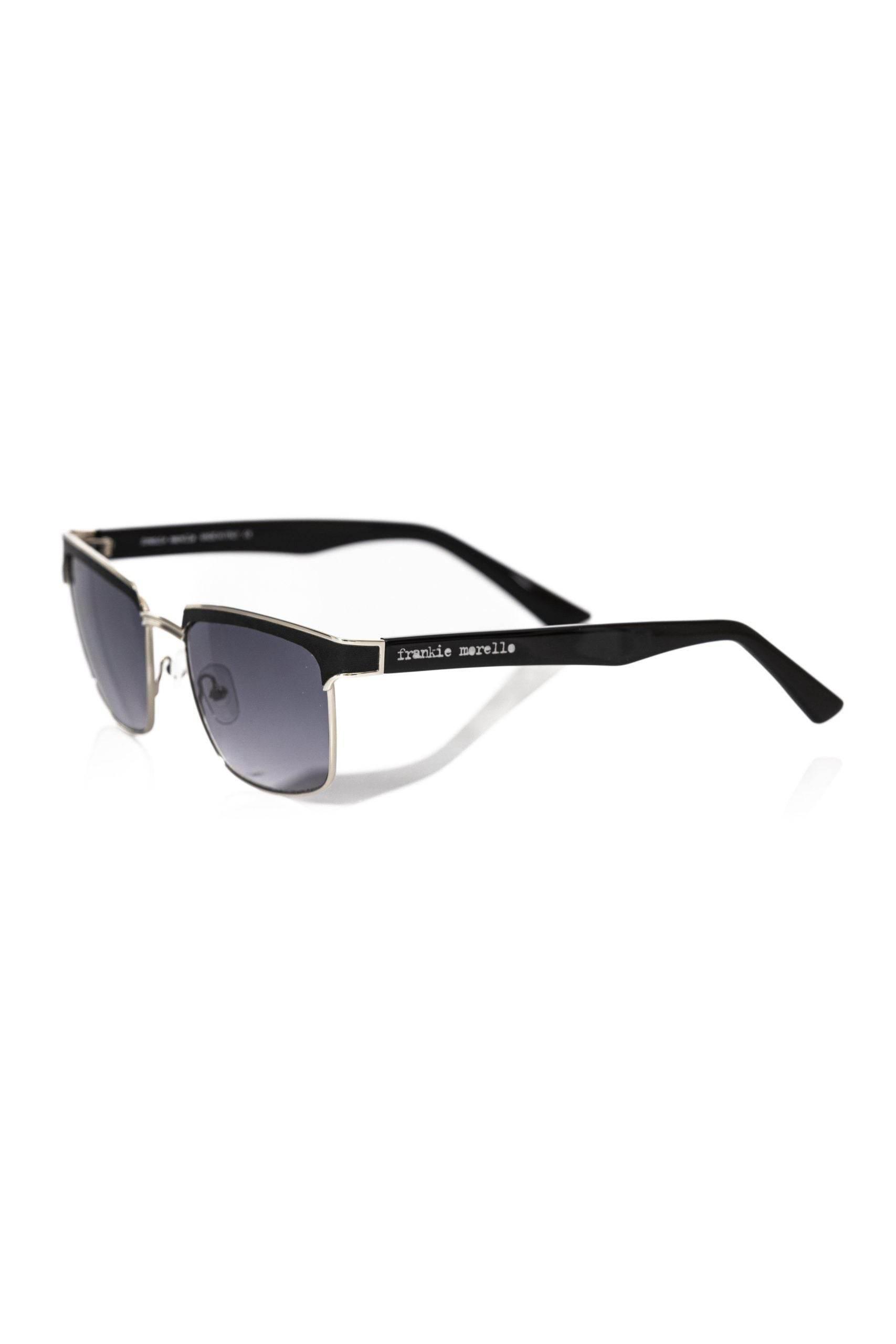 Frankie Morello Black Metallic Fiber Men Sunglass - Hilstor