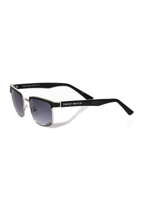 Frankie Morello Black Metallic Fiber Men Sunglass - Hilstor