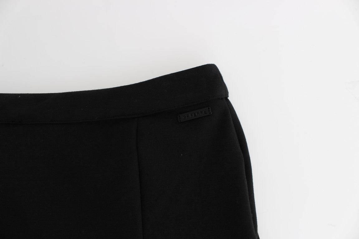 GF Ferre Chic Black Pencil Skirt Knee Length with Side Zip - Hilstor