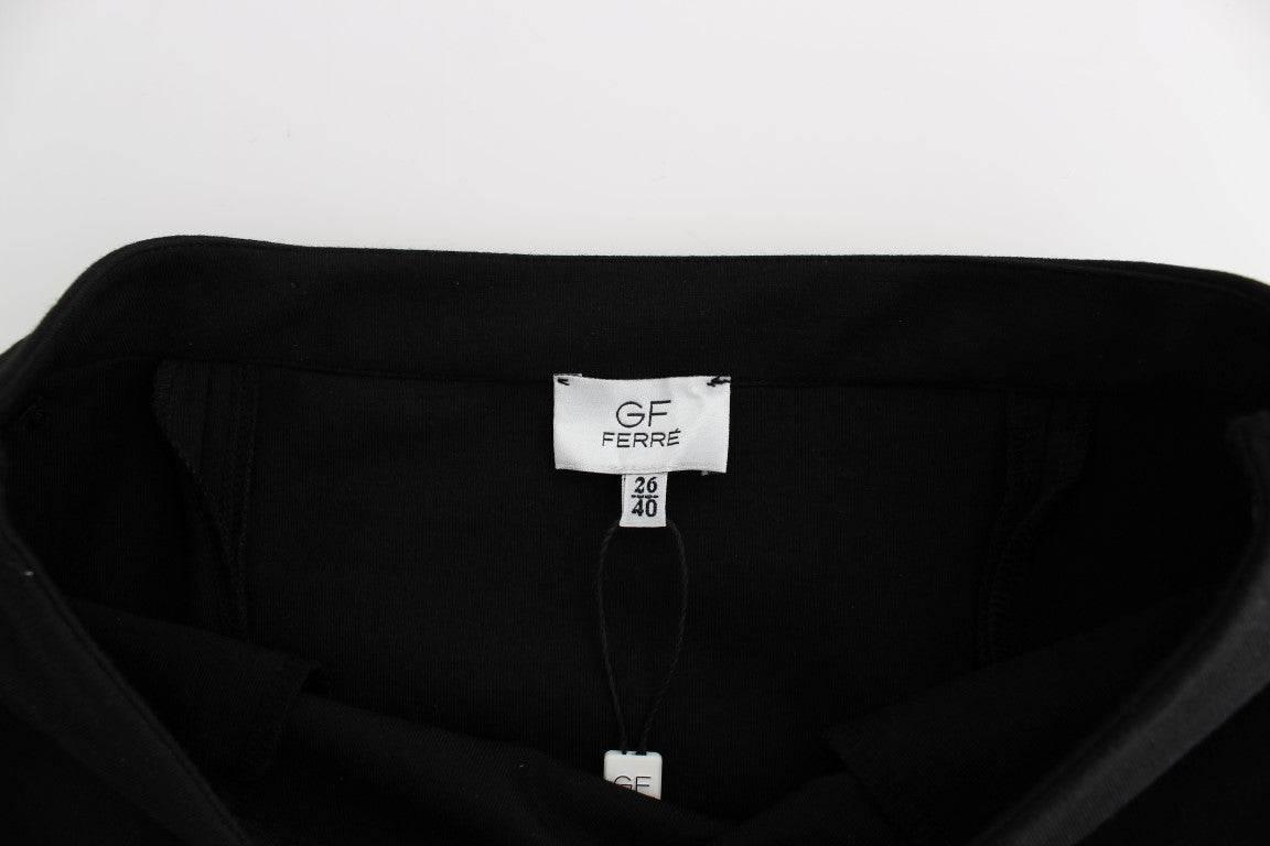 GF Ferre Chic Black Pencil Skirt Knee Length with Side Zip - Hilstor