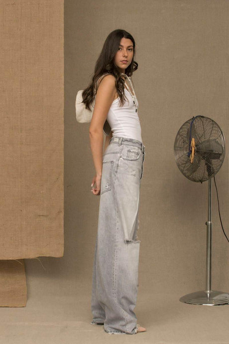 Don The Fuller Elegance in Denim: Chic Grey Cotton Jeans - Hilstor