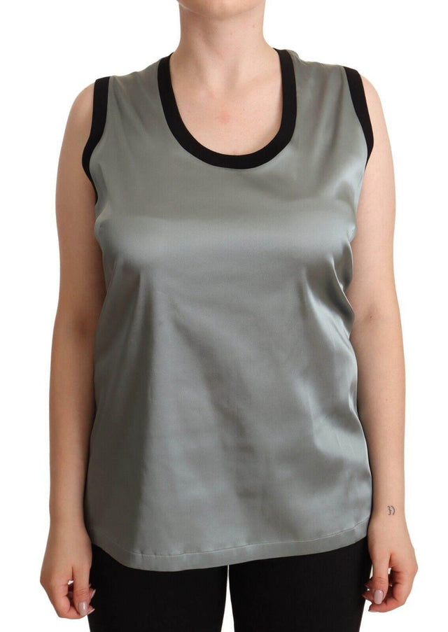 Dolce & Gabbana Elegant Silver Sleeveless Blouse - Hilstor