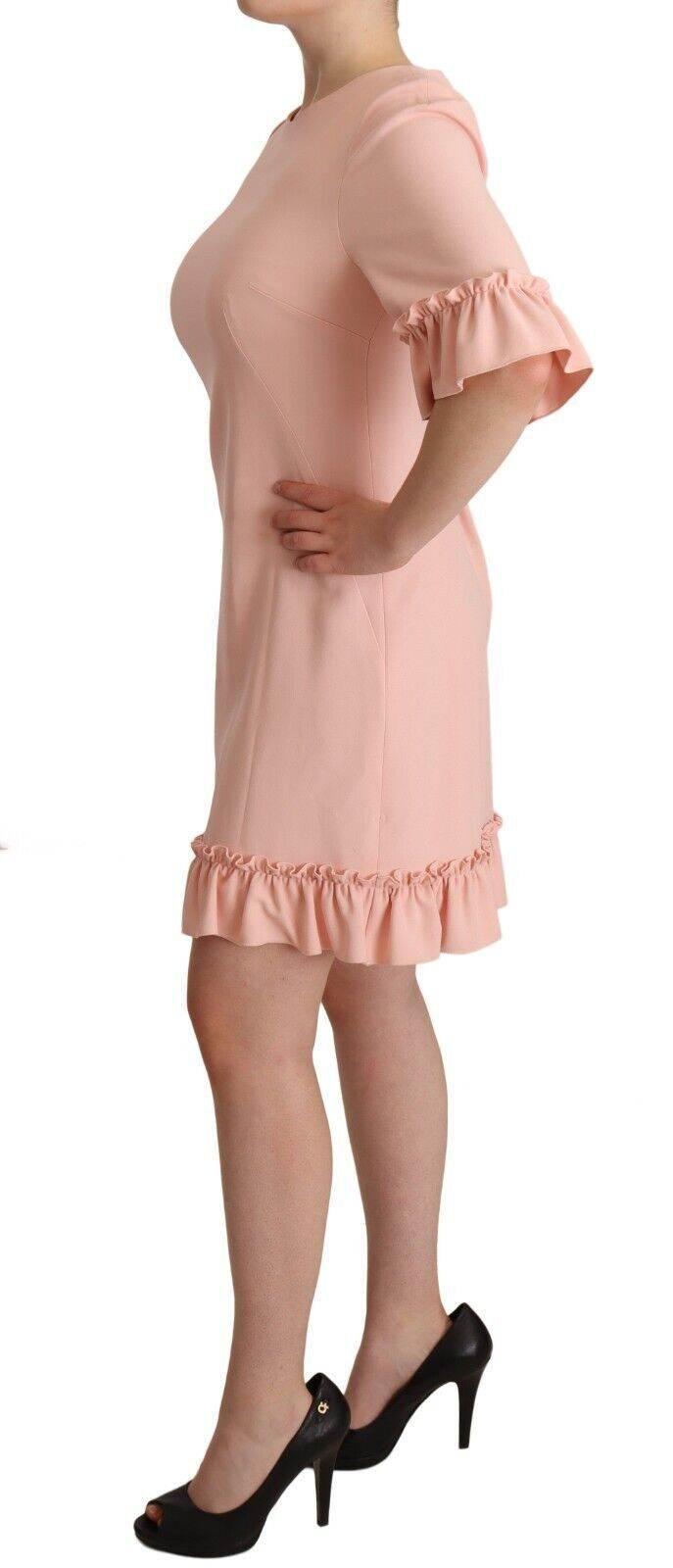 Dolce & Gabbana Ruffled Sleeve Sheath Dress in Pink - Hilstor