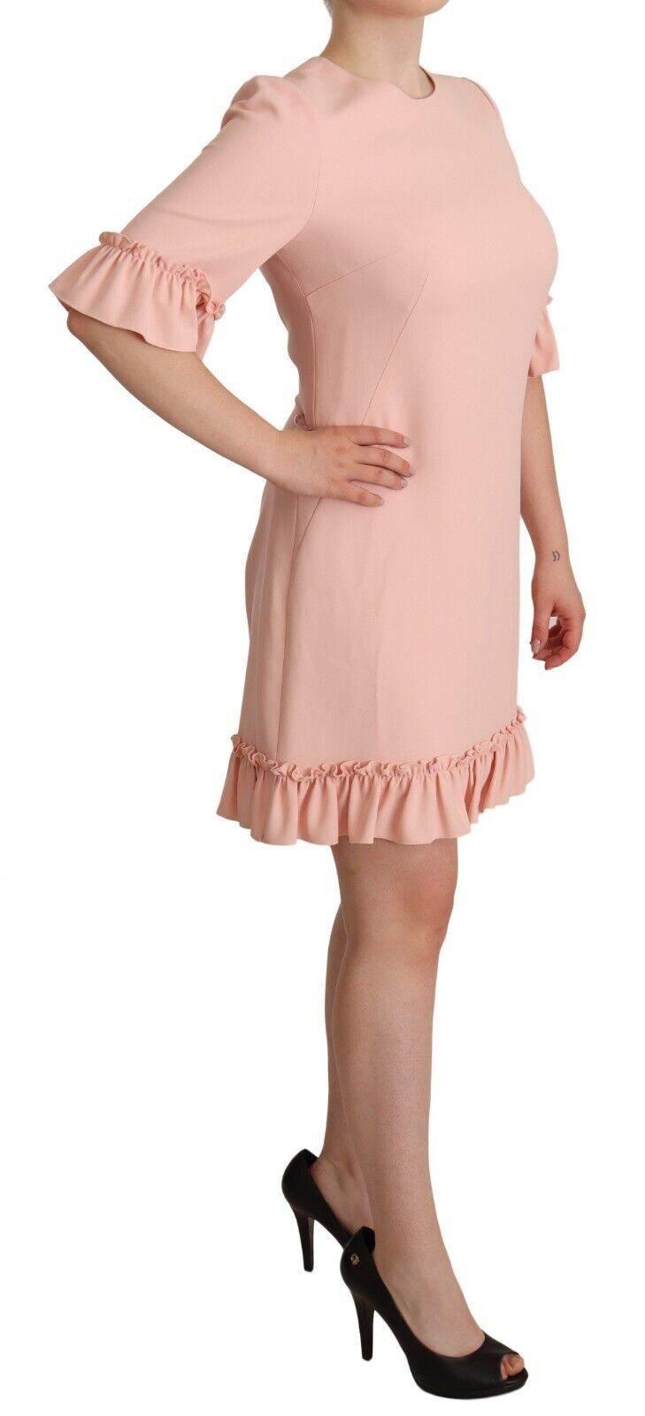 Dolce & Gabbana Ruffled Sleeve Sheath Dress in Pink - Hilstor