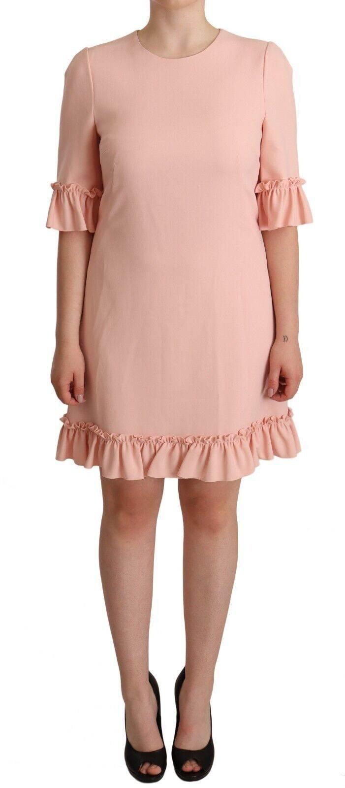 Dolce & Gabbana Ruffled Sleeve Sheath Dress in Pink - Hilstor