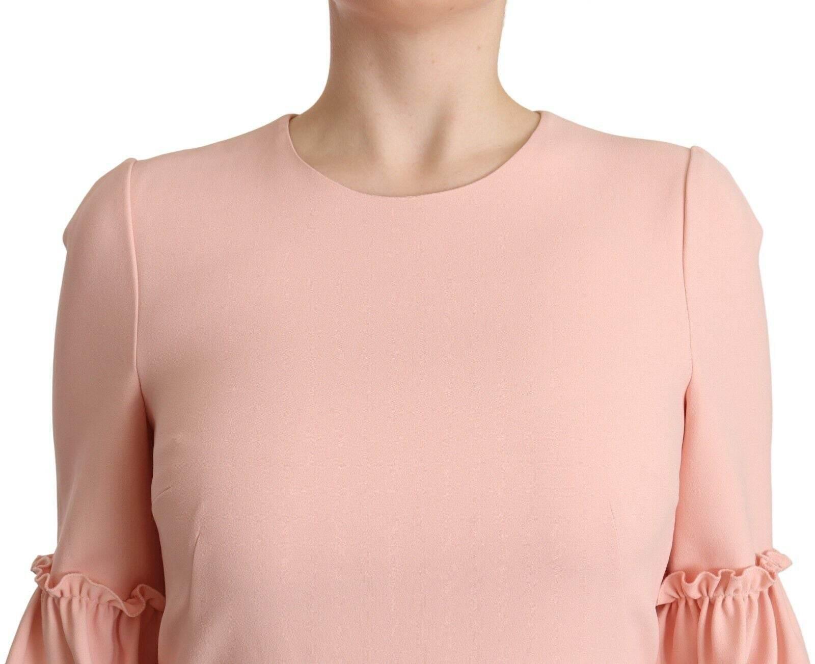 Dolce & Gabbana Ruffled Sleeve Sheath Dress in Pink - Hilstor