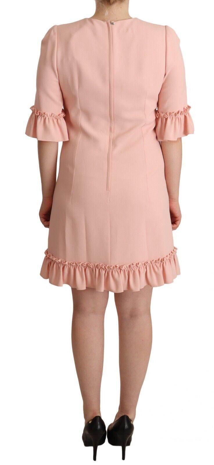 Dolce & Gabbana Ruffled Sleeve Sheath Dress in Pink - Hilstor