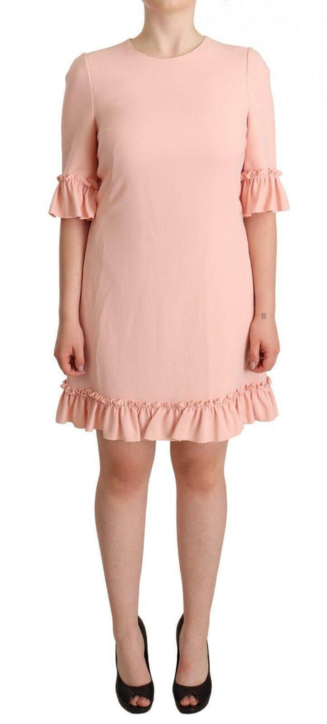 Dolce & Gabbana Ruffled Sleeve Sheath Dress in Pink - Hilstor