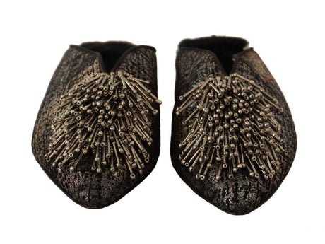 Paola D'Arcano Golden Enchantment Leather Flats - Hilstor