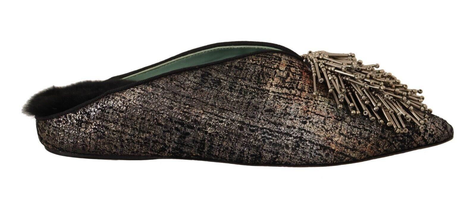 Paola D'Arcano Golden Enchantment Leather Flats - Hilstor