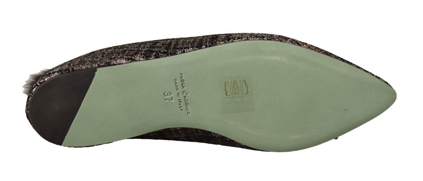 Paola D'Arcano Golden Enchantment Leather Flats - Hilstor