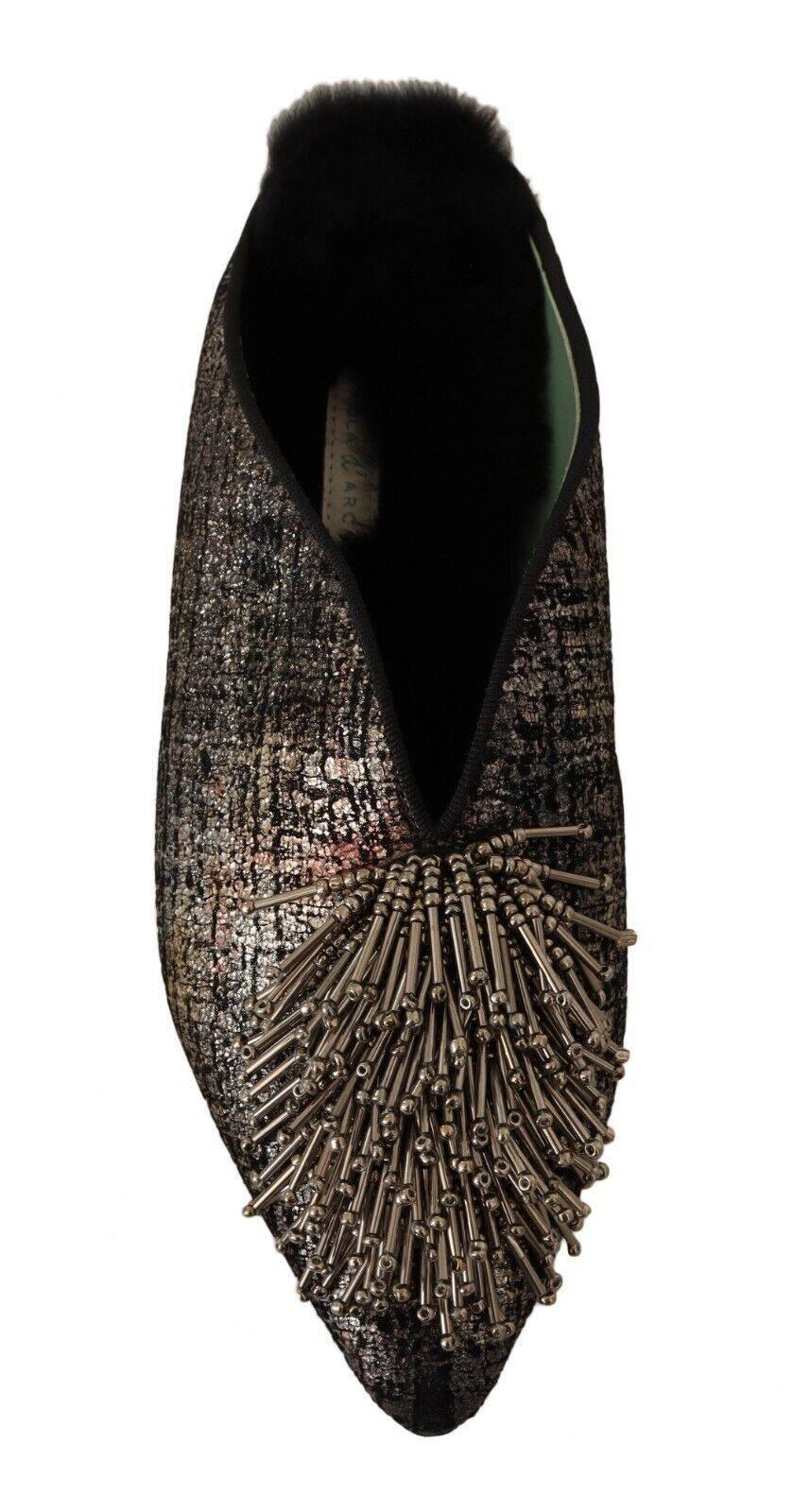 Paola D'Arcano Golden Enchantment Leather Flats - Hilstor