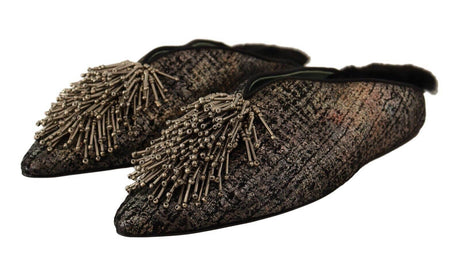 Paola D'Arcano Golden Enchantment Leather Flats - Hilstor