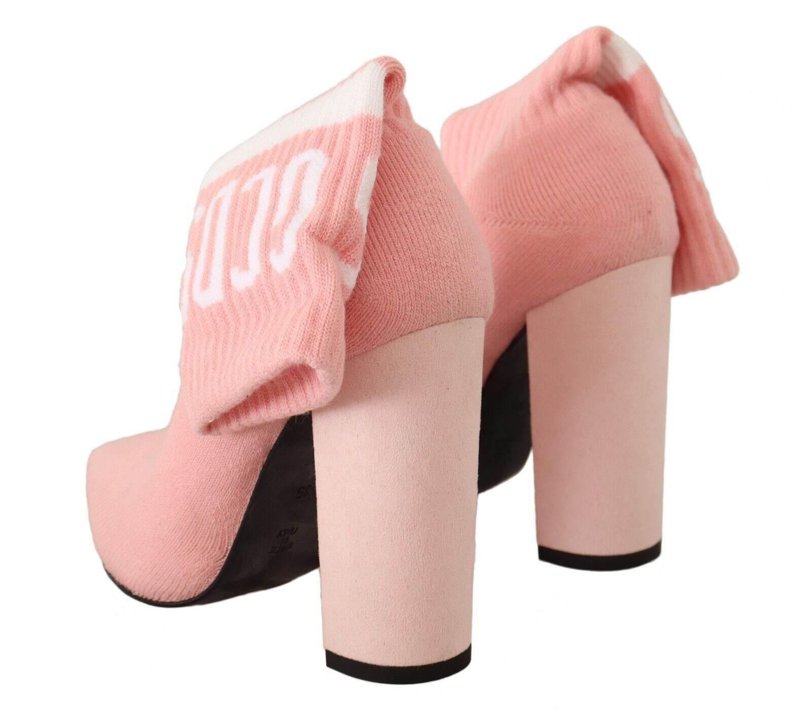 GCDS Chic Pink Suede Ankle Boots with Logo Socks - Hilstor