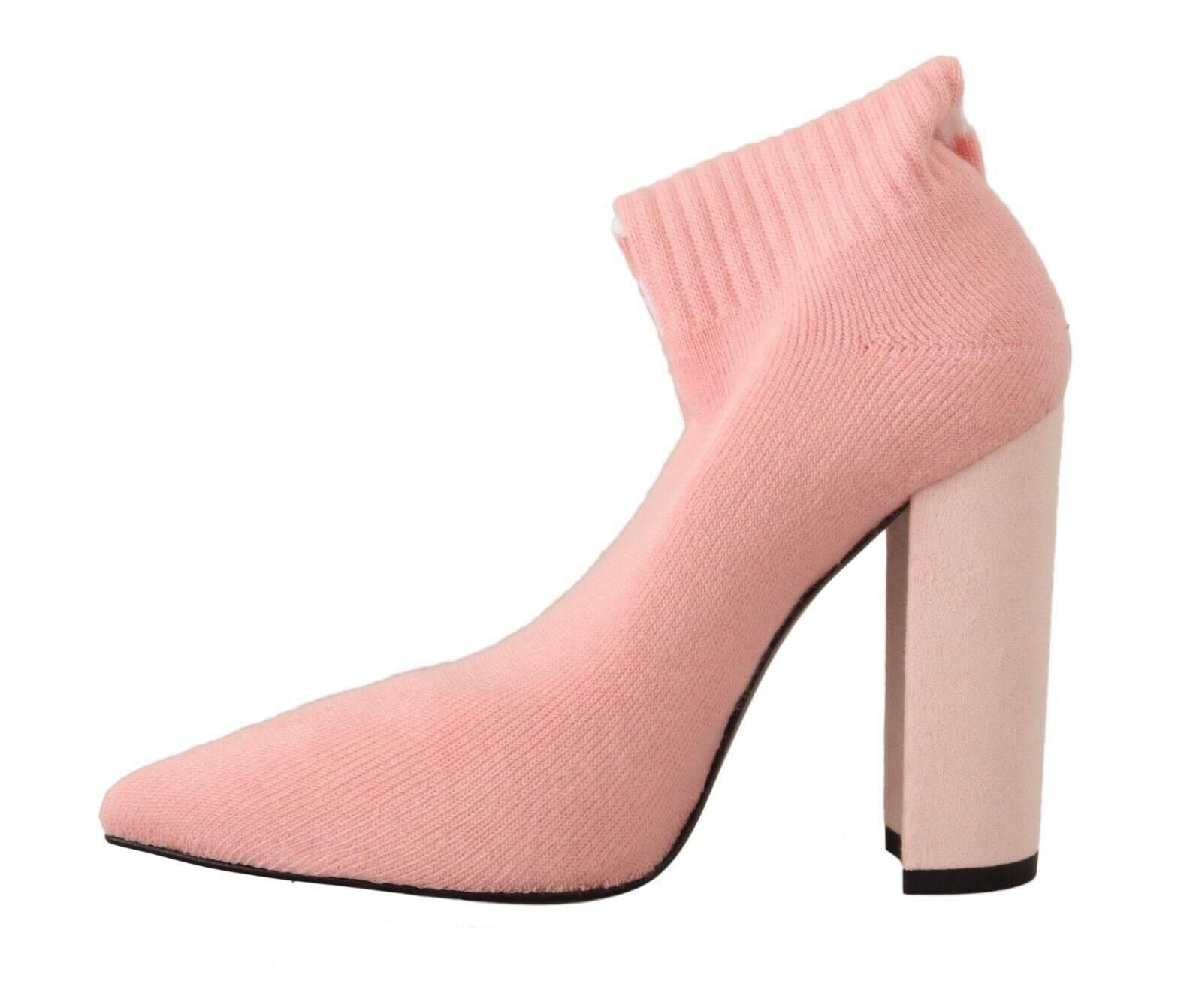 GCDS Chic Pink Suede Ankle Boots with Logo Socks - Hilstor