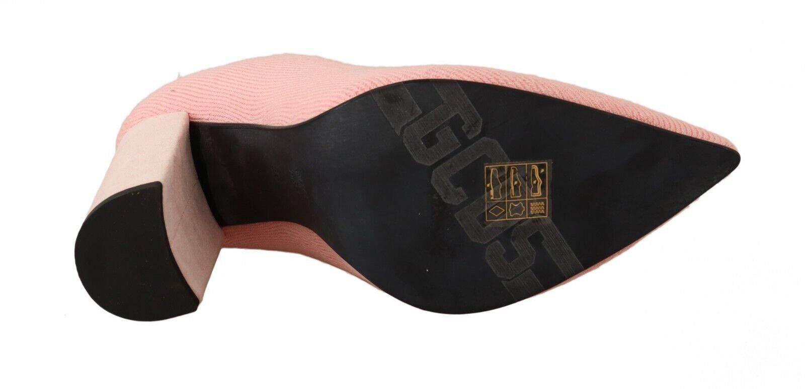 GCDS Chic Pink Suede Ankle Boots with Logo Socks - Hilstor