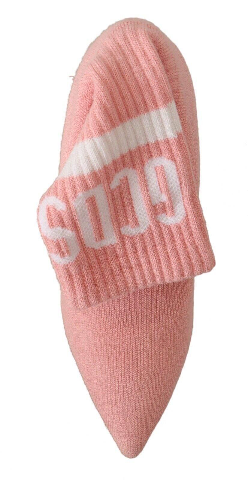 GCDS Chic Pink Suede Ankle Boots with Logo Socks - Hilstor