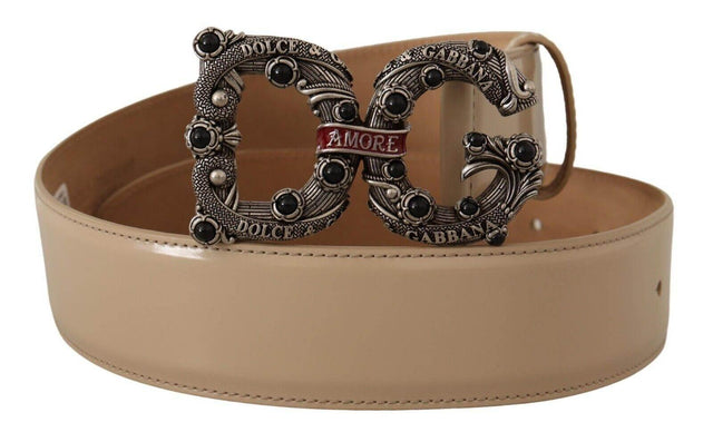 Dolce & Gabbana Vintage-Brass Logo Pearl Embellished Belt - Hilstor