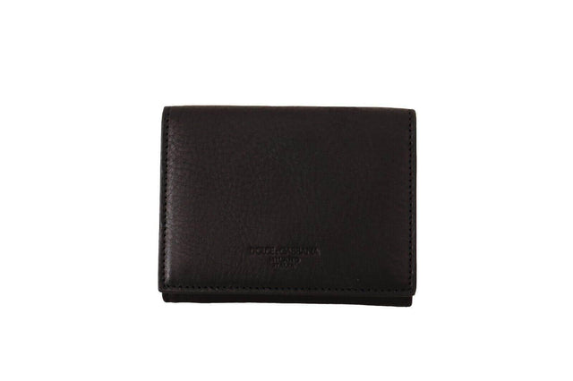 Dolce & Gabbana Elegant Black Leather Trifold Multi Kit - Hilstor