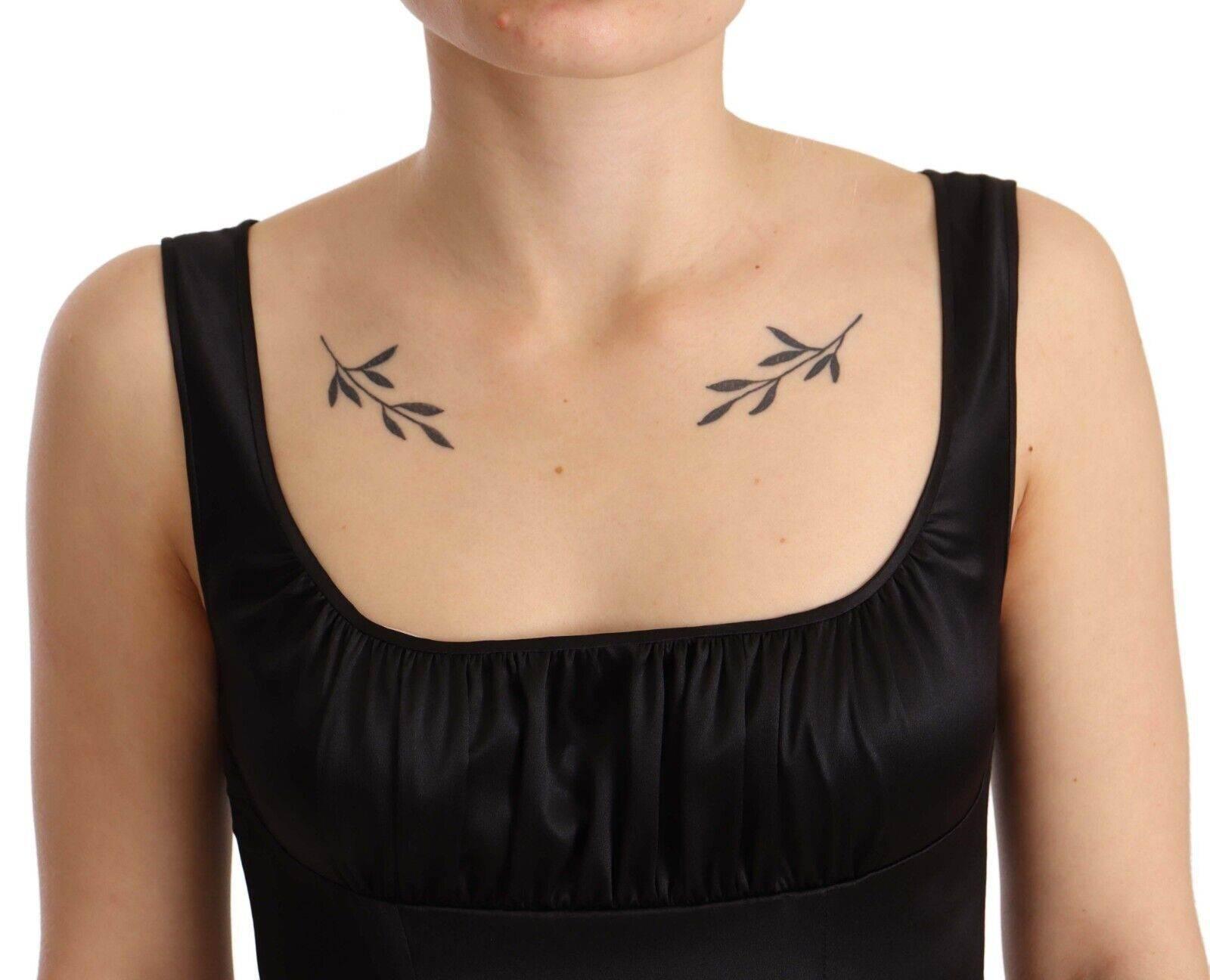 Dolce & Gabbana Black Silk Stretch Sheath Mermaid Midi Dress - Hilstor