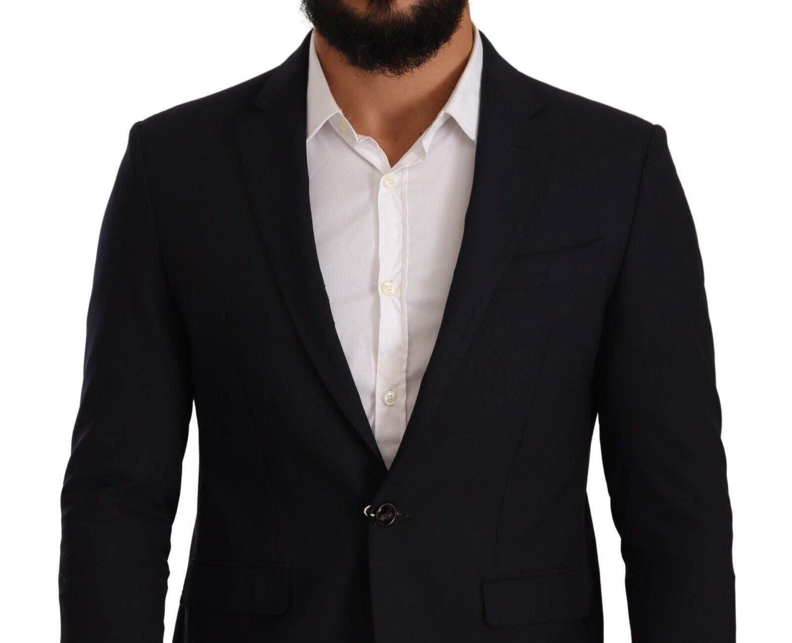 Domenico Tagliente Black Single Breasted One Button Suit Jacket - Hilstor