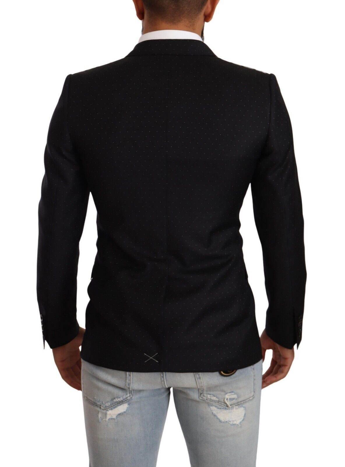 Dolce & Gabbana Black Dotted Double Breasted MARTINI Jacket - Hilstor