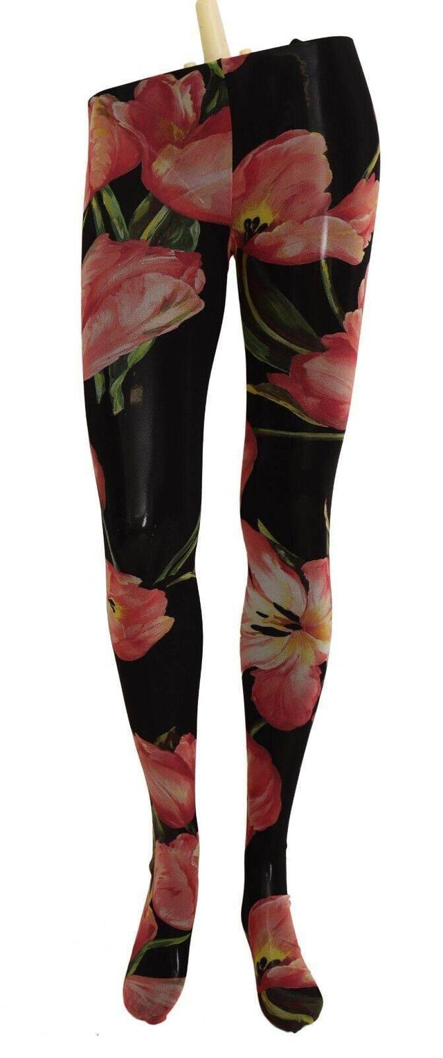 Dolce & Gabbana Elegant Floral Micro Mesh Tights - Hilstor