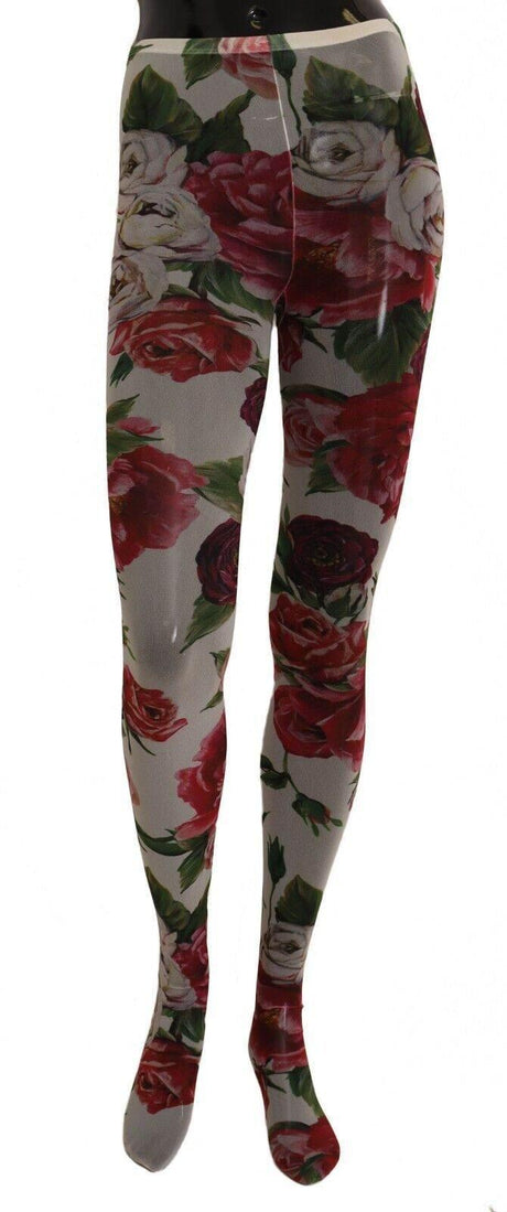 Dolce & Gabbana Elegant Floral Print Mesh Tights - Hilstor