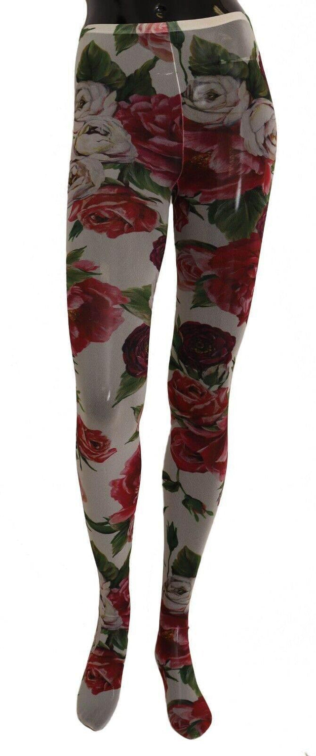 Dolce & Gabbana Elegant Floral Print Mesh Tights - Hilstor