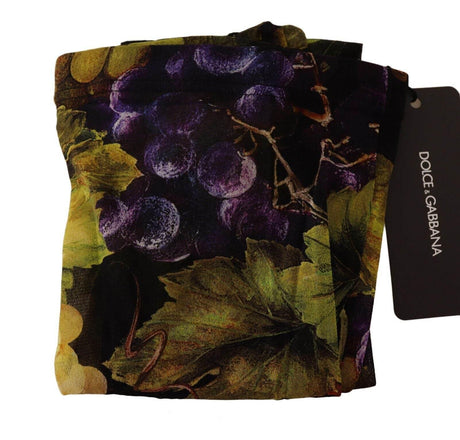 Dolce & Gabbana Elegant Black Grapes Printed Nylon Tights - Hilstor