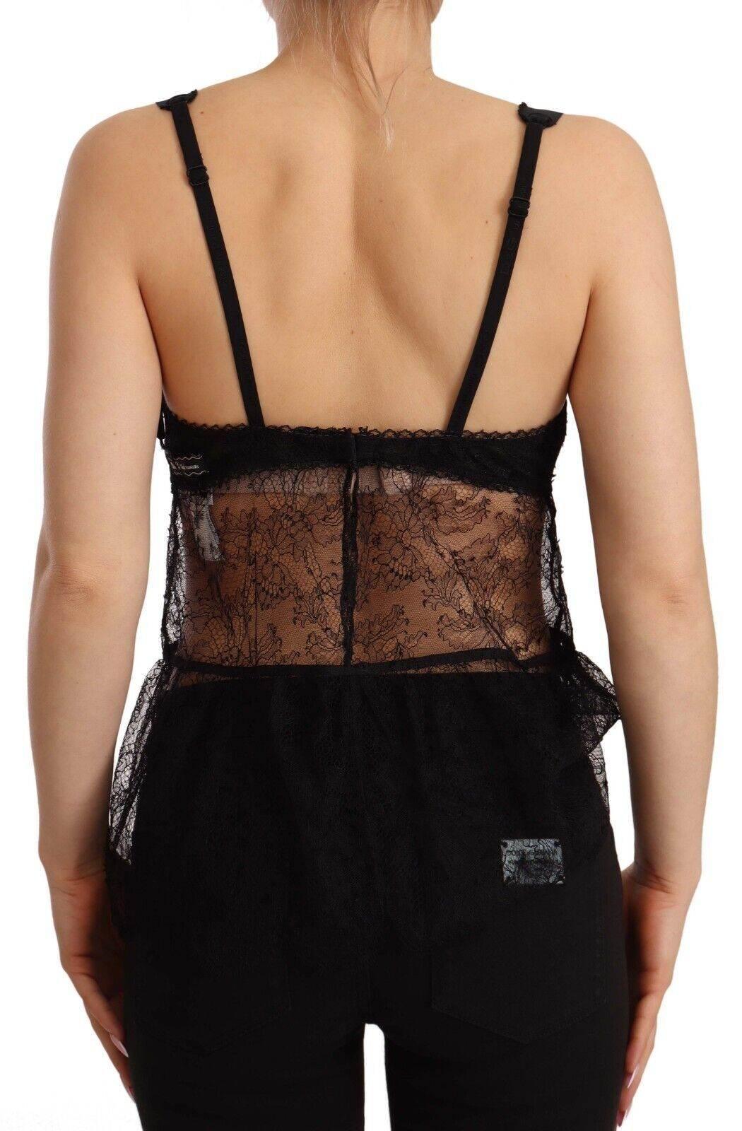 Dolce & Gabbana Elegant Black Silk Lingerie Chemise - Hilstor