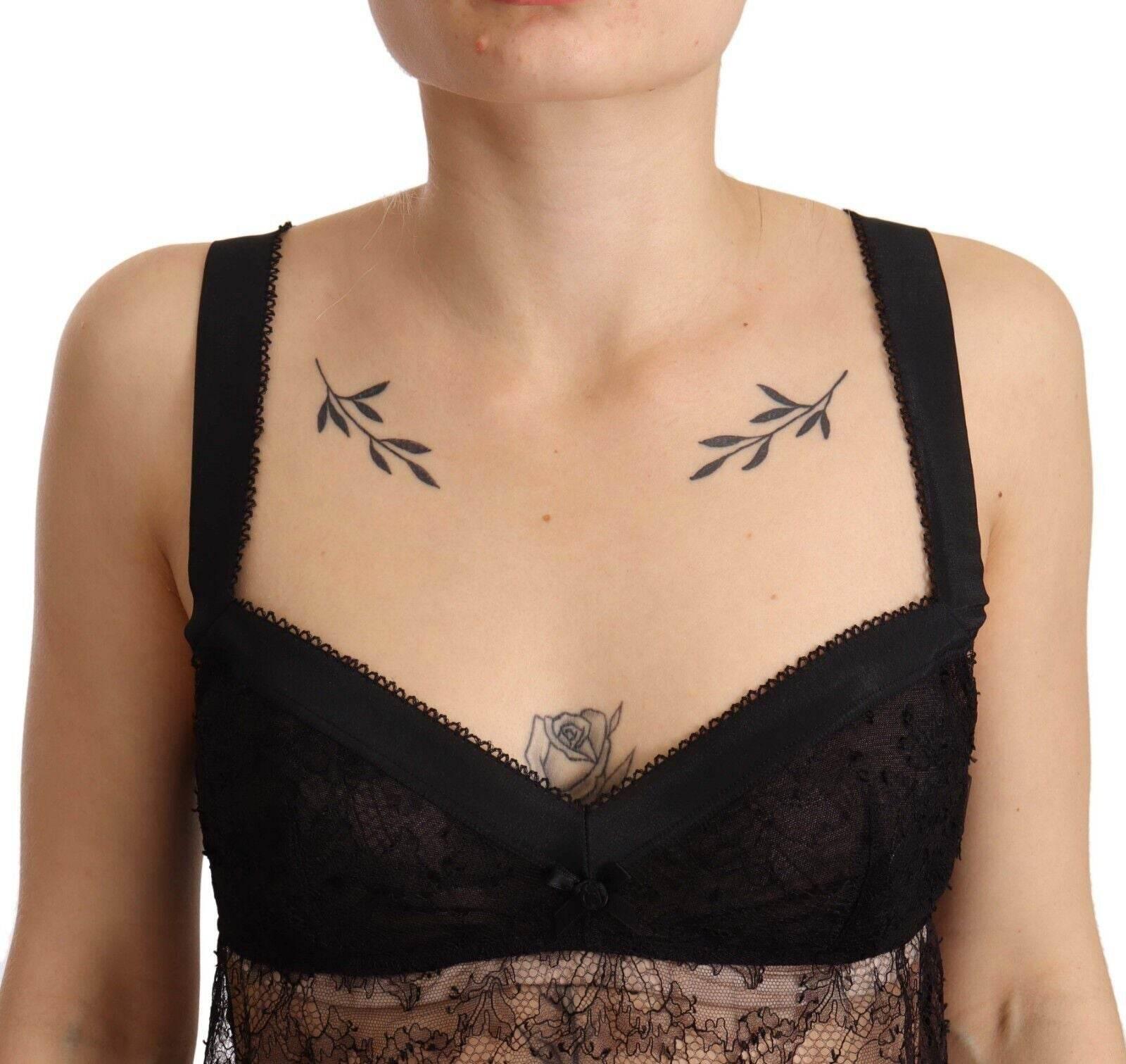 Dolce & Gabbana Elegant Black Silk Lingerie Chemise - Hilstor