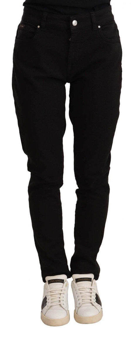 Dolce & Gabbana Black Skinny Slim Denim Cotton Stretch Jeans - Hilstor