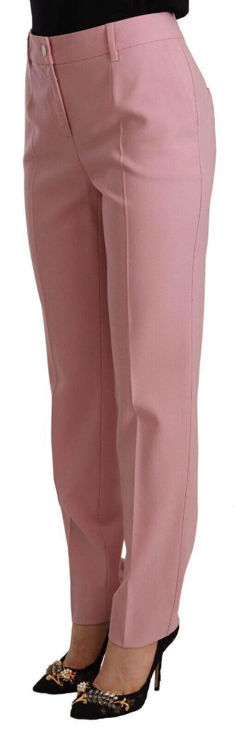Dolce & Gabbana Elegant Pink High-Waisted Trousers - Hilstor