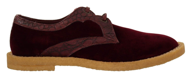 Dolce & Gabbana Elegant Velvet and Exotic Leather Dress Shoes - Hilstor