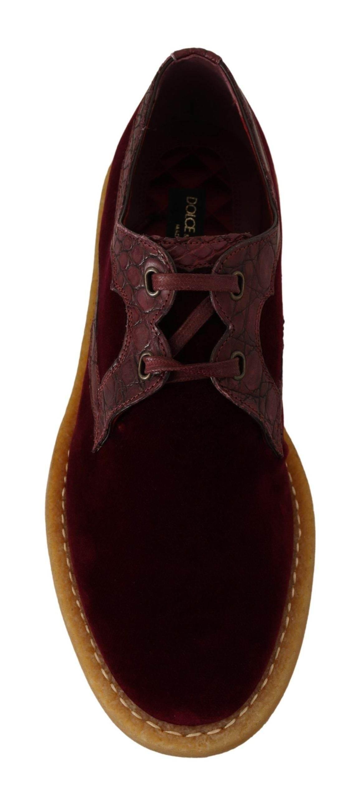 Dolce & Gabbana Elegant Velvet and Exotic Leather Dress Shoes - Hilstor