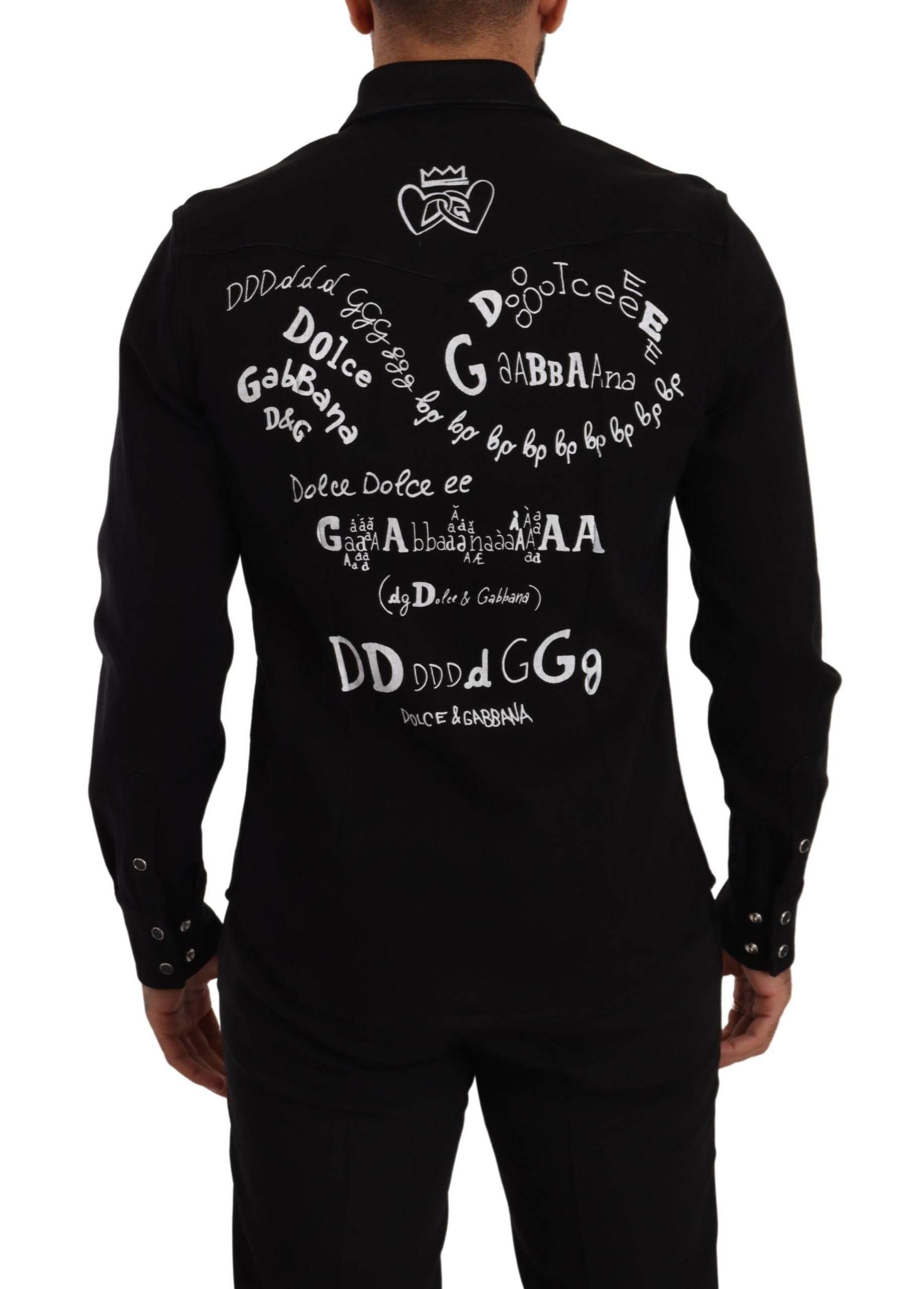 Dolce & Gabbana Slim Fit Casual Black Designer Shirt - Hilstor