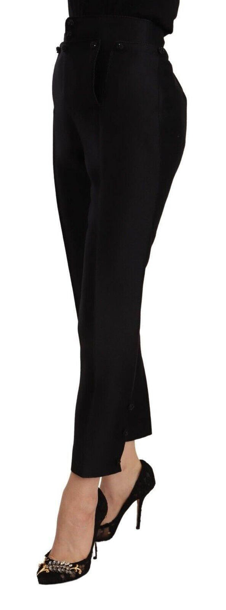 Dsquared² Black Wool High Waist Skinny Women Pants - Hilstor