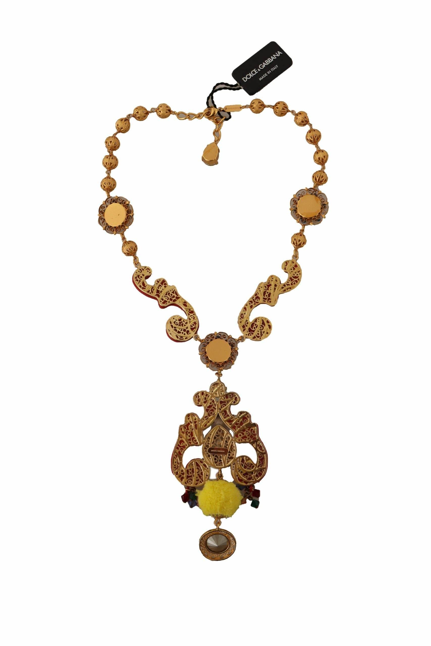 Dolce & Gabbana Multicolor Crystal Statement Necklace - Hilstor