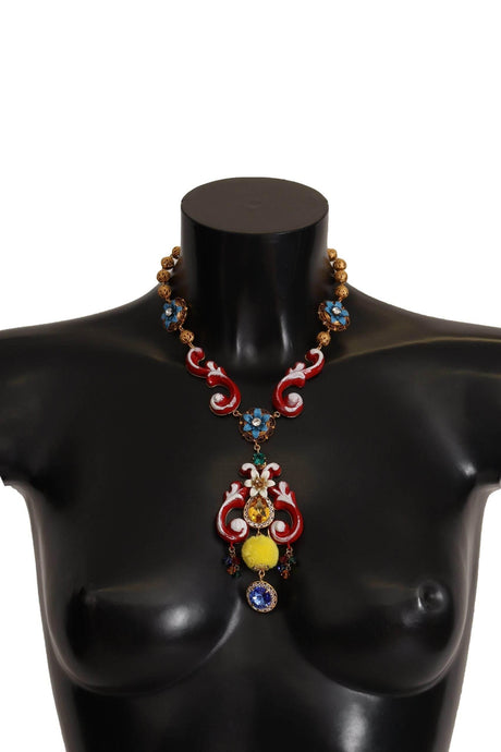 Dolce & Gabbana Multicolor Crystal Statement Necklace - Hilstor