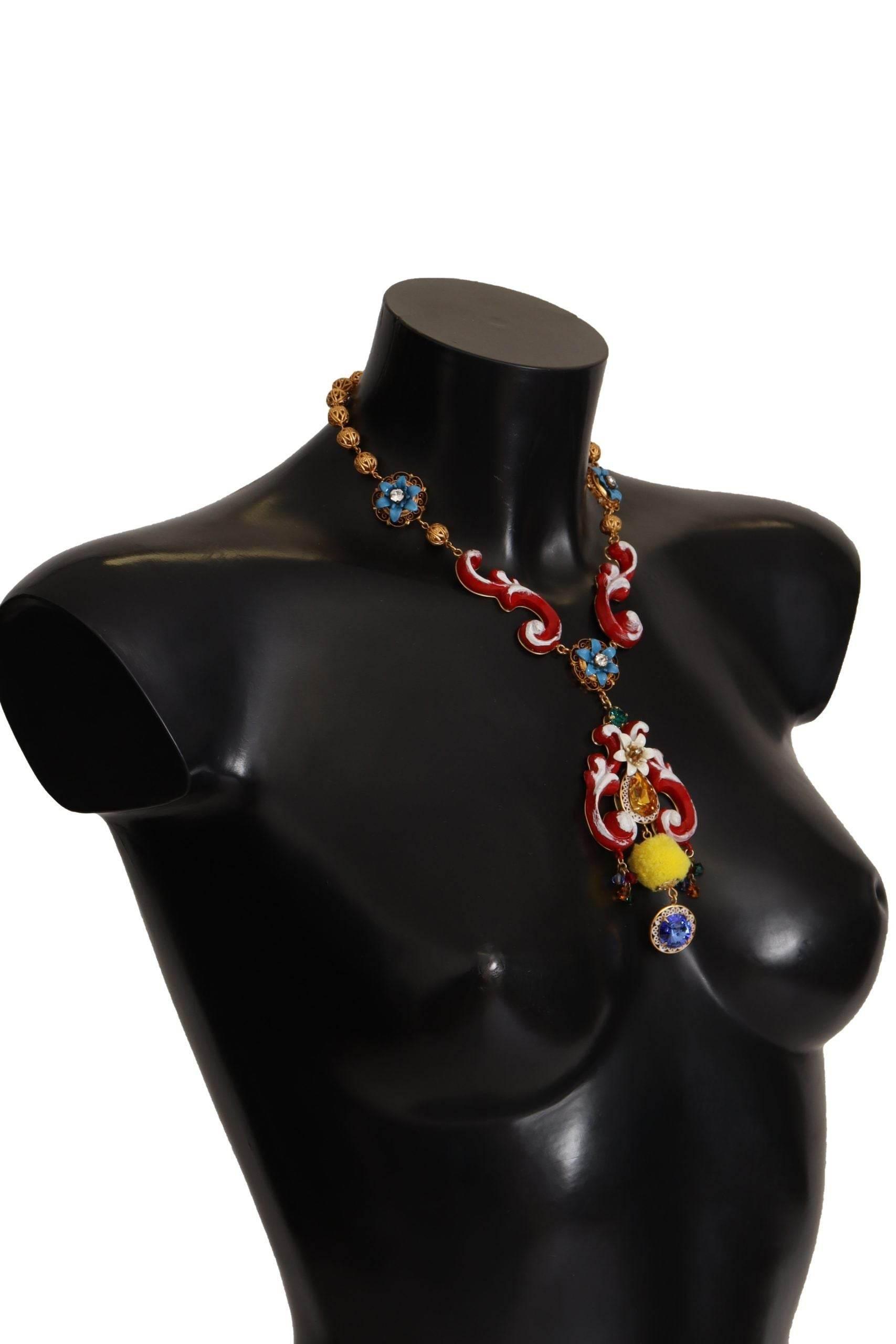 Dolce & Gabbana Multicolor Crystal Statement Necklace - Hilstor