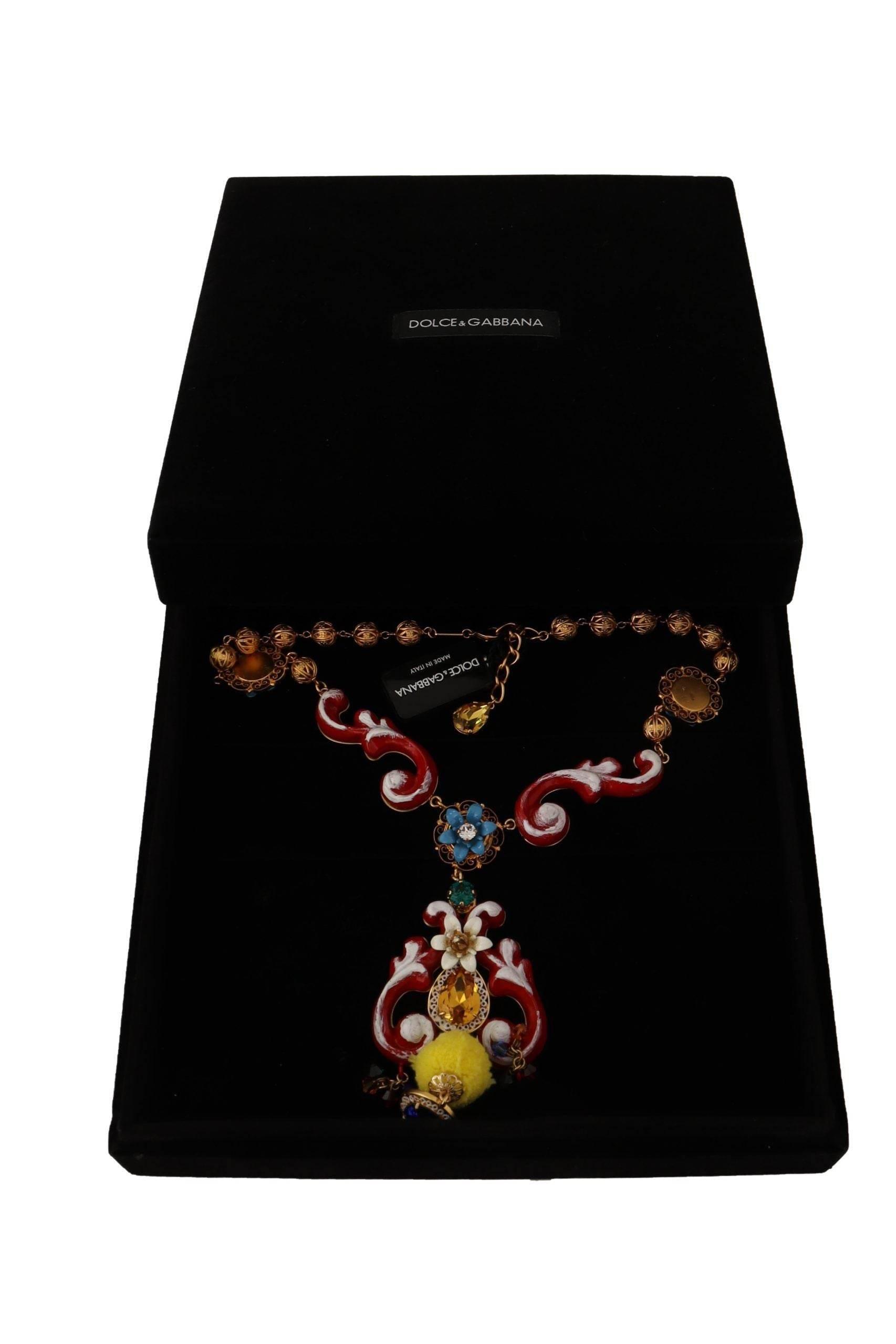 Dolce & Gabbana Multicolor Crystal Statement Necklace - Hilstor
