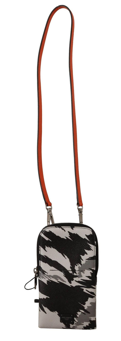 Dolce & Gabbana Elegant Leather Phone Pocket Neck Strap - Hilstor