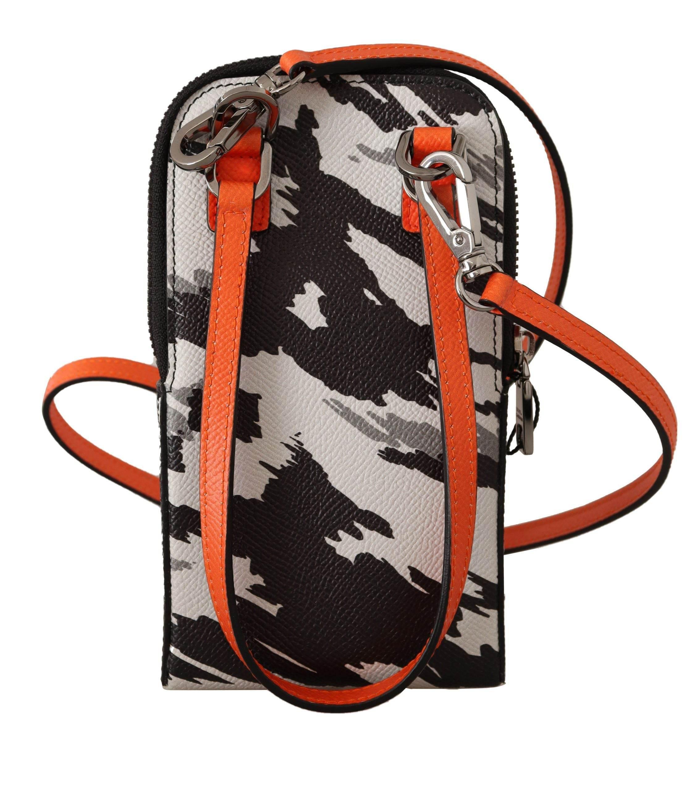Dolce & Gabbana Elegant Leather Phone Pocket Neck Strap - Hilstor