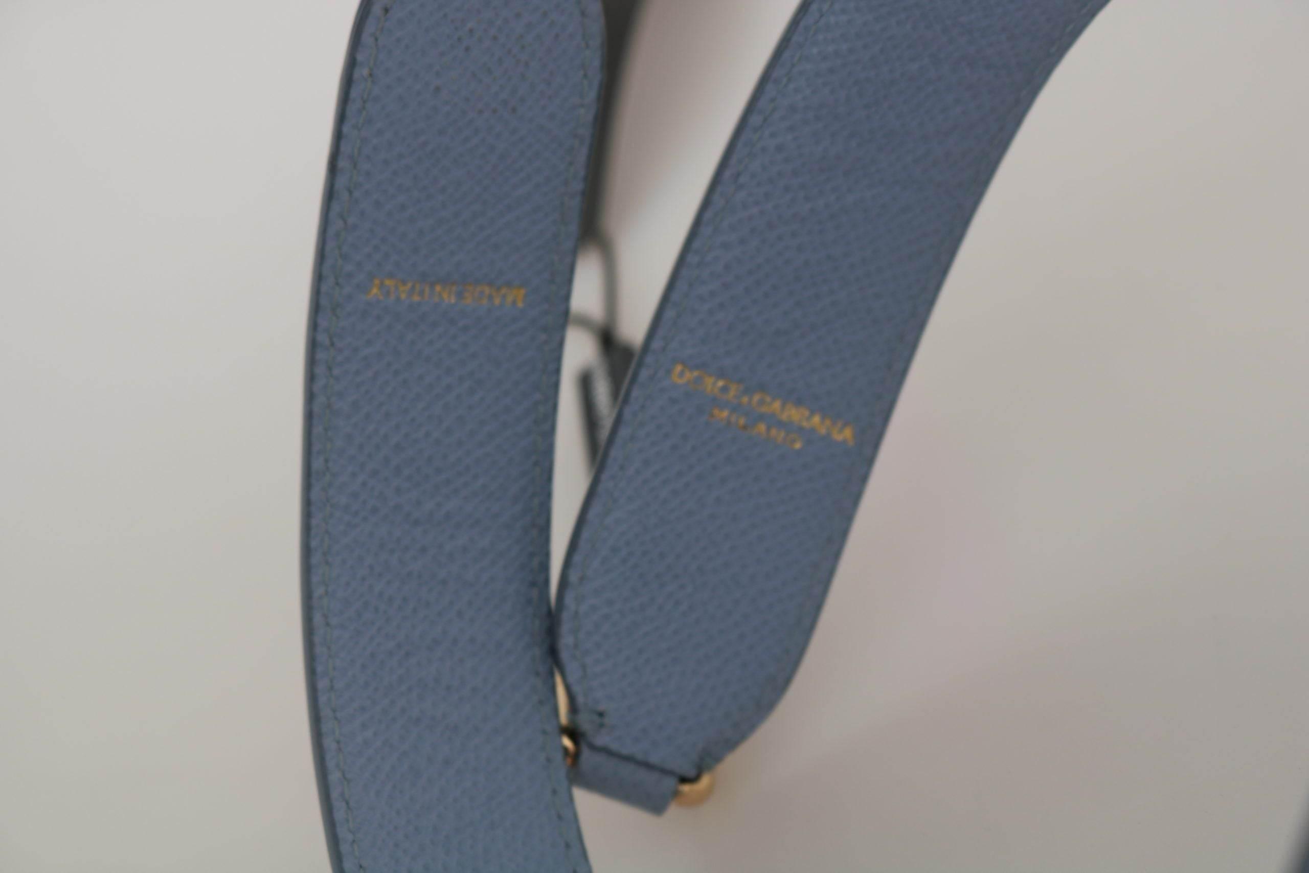 Dolce & Gabbana Elegant Blue Leather Shoulder Strap - Hilstor