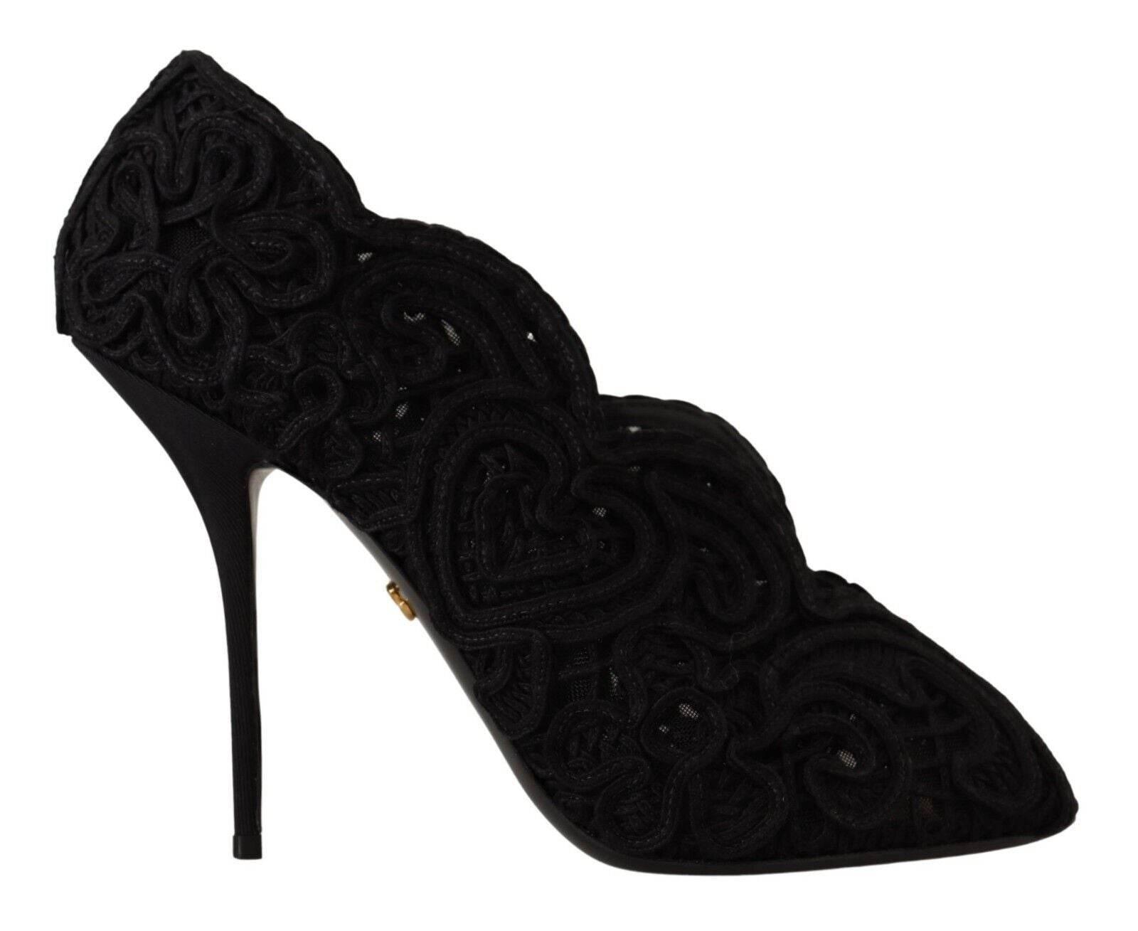 Dolce & Gabbana Elegant Black Lace Stiletto Heels - Hilstor