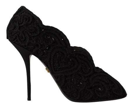 Dolce & Gabbana Elegant Black Lace Stiletto Heels - Hilstor